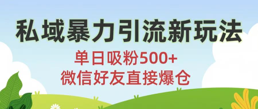 私域暴力引流新玩法!单日吸粉500+，微信好友直接爆仓-资源智库