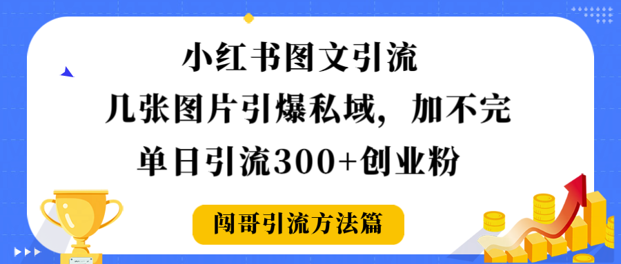 小红书图文引流，几张图片引爆私域加不完，单日引流300＋创业粉-资源智库
