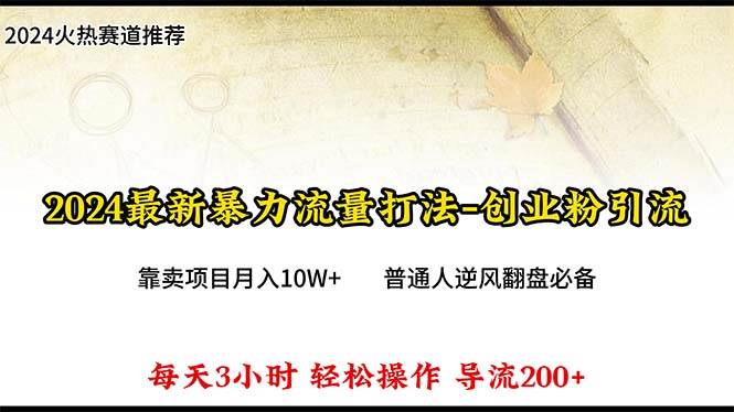2024年最新暴力流量打法，每日导入300+，靠卖项目月入10W+-资源智库
