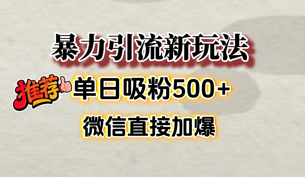 微信加爆的引流超级方法，单日吸粉500➕-资源智库