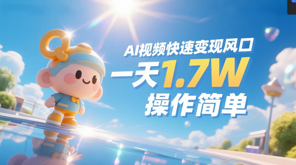 《Ai视频变现风口,一天1.7W,收入无上限,操作简单》-资源智库