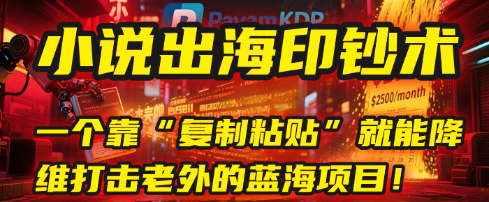 小说出海印钞术:一个靠“复制粘贴”就能降维打击老外的蓝海项目!-资源智库