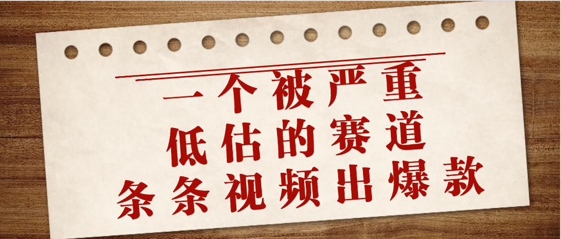 一个被严重低估的赛道，条条视频出爆款，一个月变现3万+-资源智库