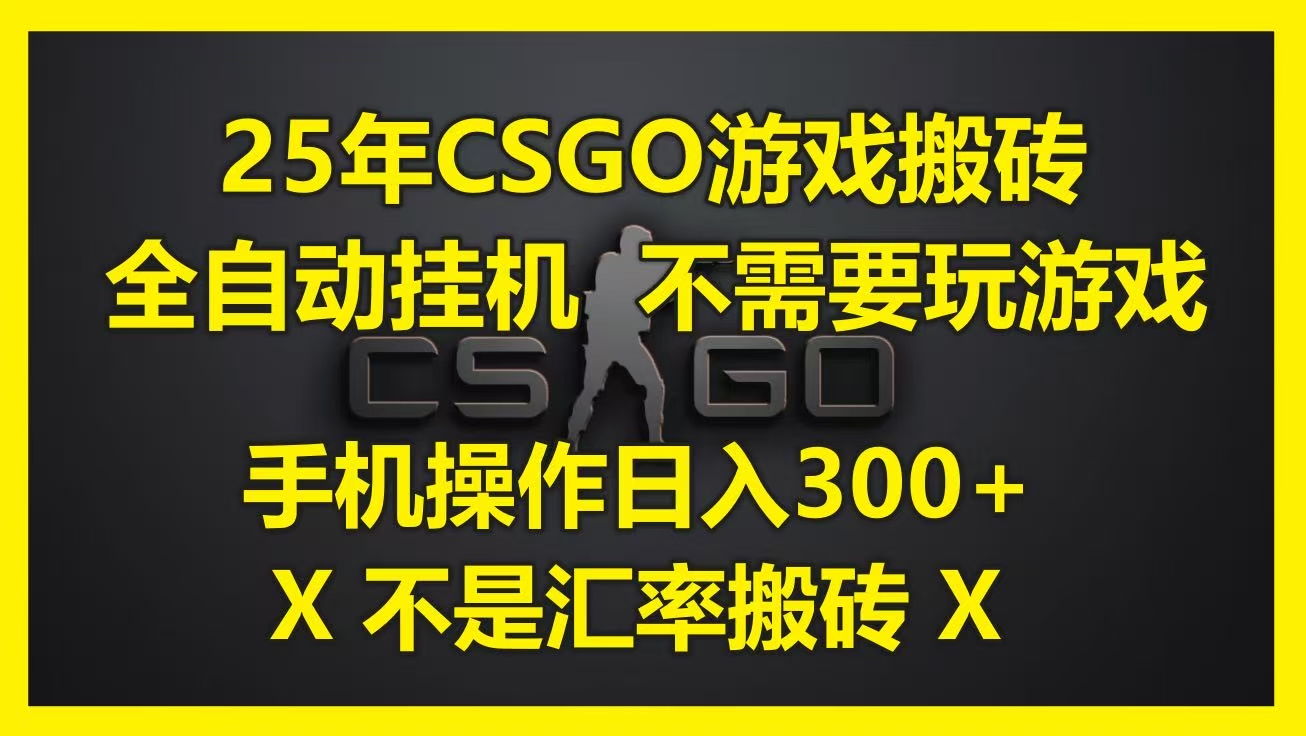25年CSGO游戏搬砖，全自动挂机，不需要玩游戏，手机操作日入300+。(不是汇率搬砖)-资源智库