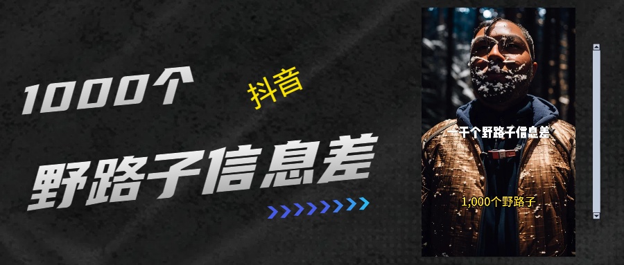 抖音一千个野路子信息差最新玩法教程引流＋变现的玩法具体拆解-资源智库