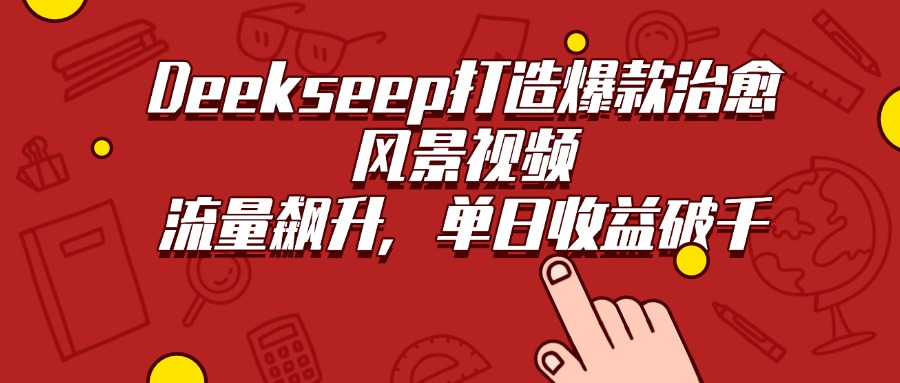 Deekseep打造爆款治愈风景视频，流量飙升，单日收益破千-资源智库