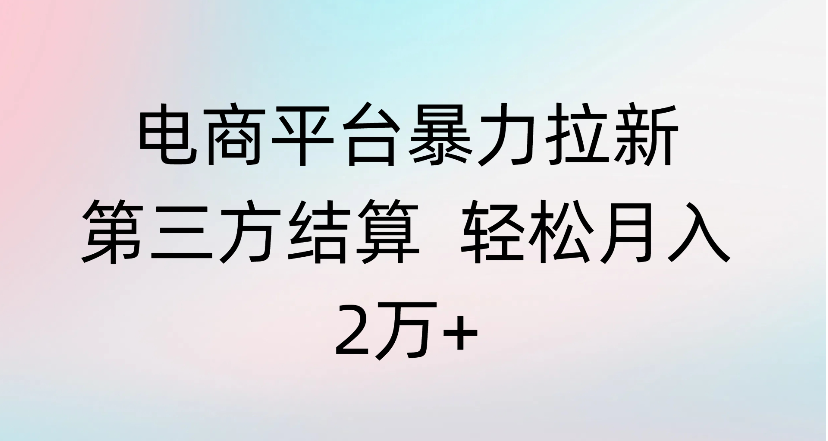 电商平台暴力拉新第三方结算 轻松月入2万+-资源智库