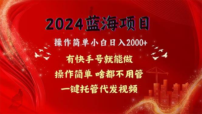 2024蓝海项目，网盘拉新，操作简单小白日入2000+，一键托管代发视频，…-资源智库