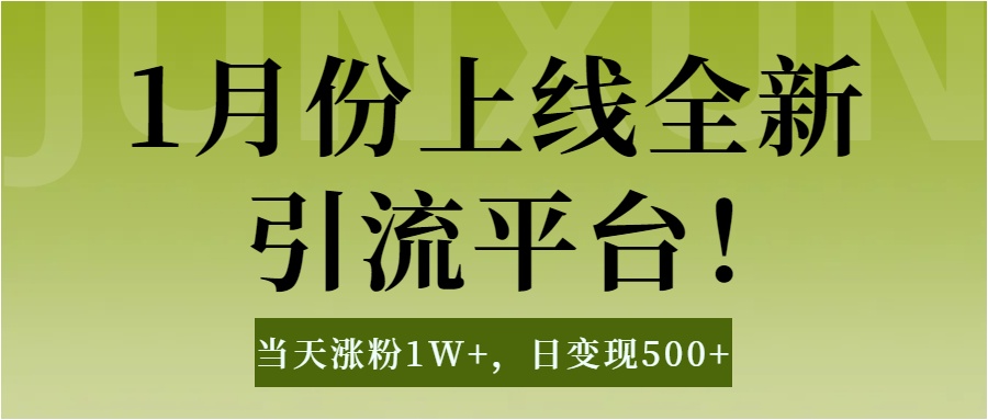1月上线全新引流平台,当天涨粉1W+,日变现500+工具无脑涨粉,解放双手操作简单-资源智库