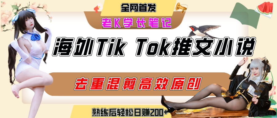 海外tiktok小说推文暴力项目,高停留率,高转化率,上手后一天搞顿饭钱不是问题-资源智库