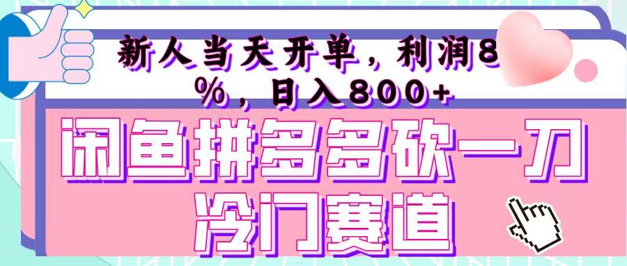 咸鱼拼夕夕砍一刀冷门暴力赛道，新人当天开单，利润百分之八十，日入 800+-资源智库
