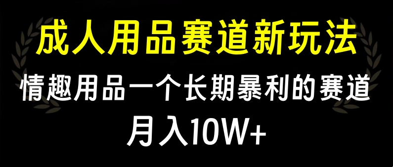 大人用品赛道新玩法，情趣用品一个长期暴利的赛道，月入10W+-资源智库
