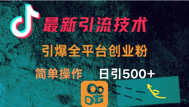 最新引流方法，引爆全平台创业粉操作简单，日引300＋-资源智库