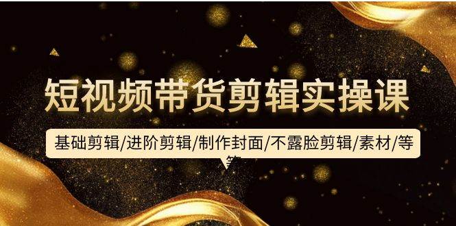短视频带货剪辑实操课：基础剪辑/进阶剪辑/制作封面/不露脸剪辑/素材/等等-资源智库