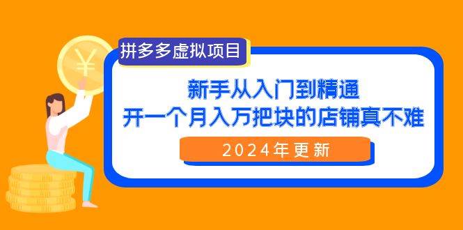 拼多多虚拟项目：入门到精通，开一个月入万把块的店铺 真不难（24年更新）-资源智库