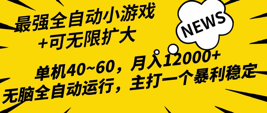 2024最新全网独家小游戏全自动，单机40~60,稳定躺赚，小白都能月入过万-资源智库