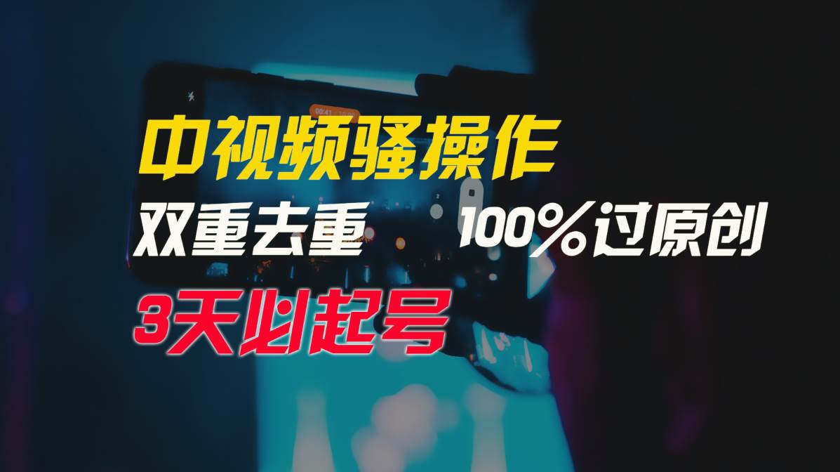中视频骚操作，双重去重100%过原创，3天比必起号，简单无脑，月入3W+-资源智库