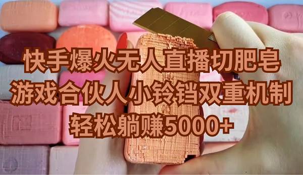 快手爆火无人直播切肥皂，游戏合伙人小铃铛双重机制，轻松躺赚5000+-资源智库