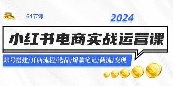 2024小红书电商实战运营课：账号搭建/开店流程/选品/爆款笔记/截流/变现-资源智库