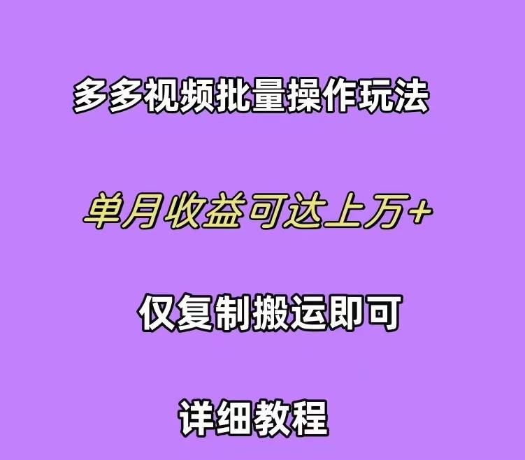 拼多多视频带货快速过爆款选品教程 每天轻轻松松赚取三位数佣金 小白必…-资源智库