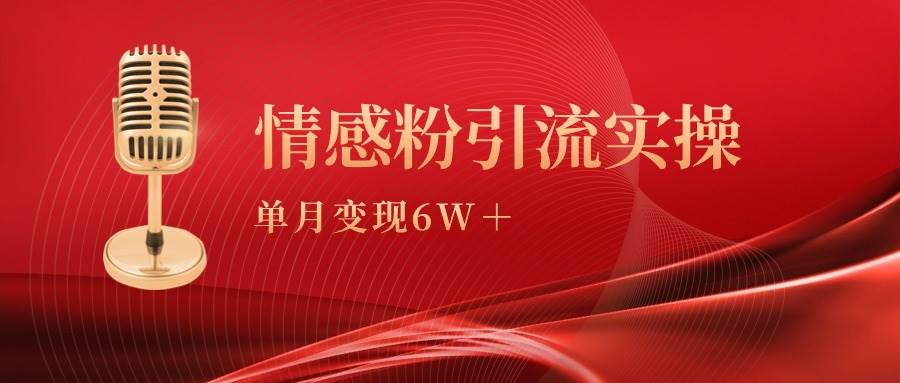 单月变现6w+，情感粉引流变现实操课-资源智库