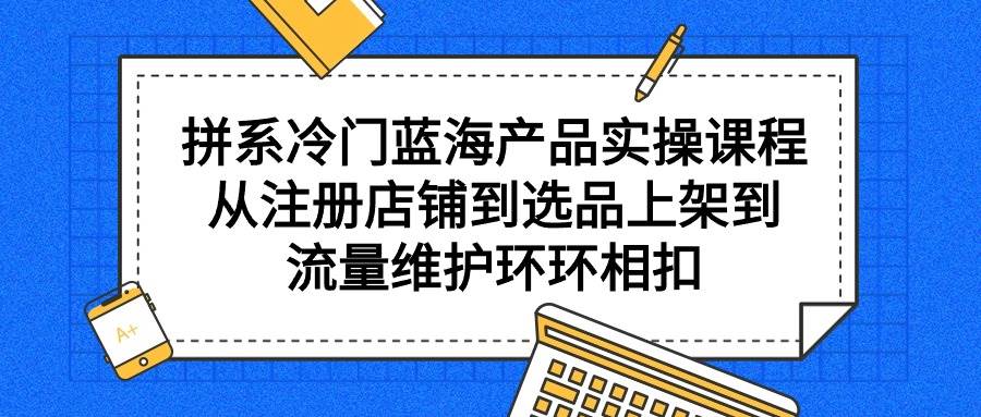 拼系冷门蓝海产品实操课程，从注册店铺到选品上架到流量维护环环相扣-资源智库
